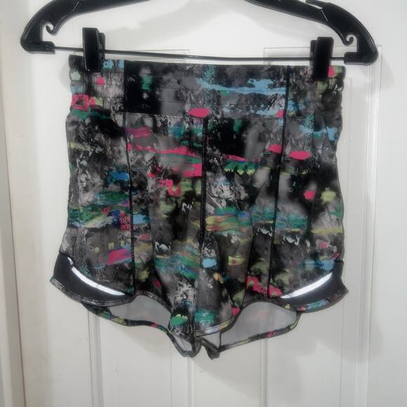 Lululemon Hotty Hot High-Rise Lined Short 4" Paint Drift Multi Graphite Grey 6 - Picture 6 of 9